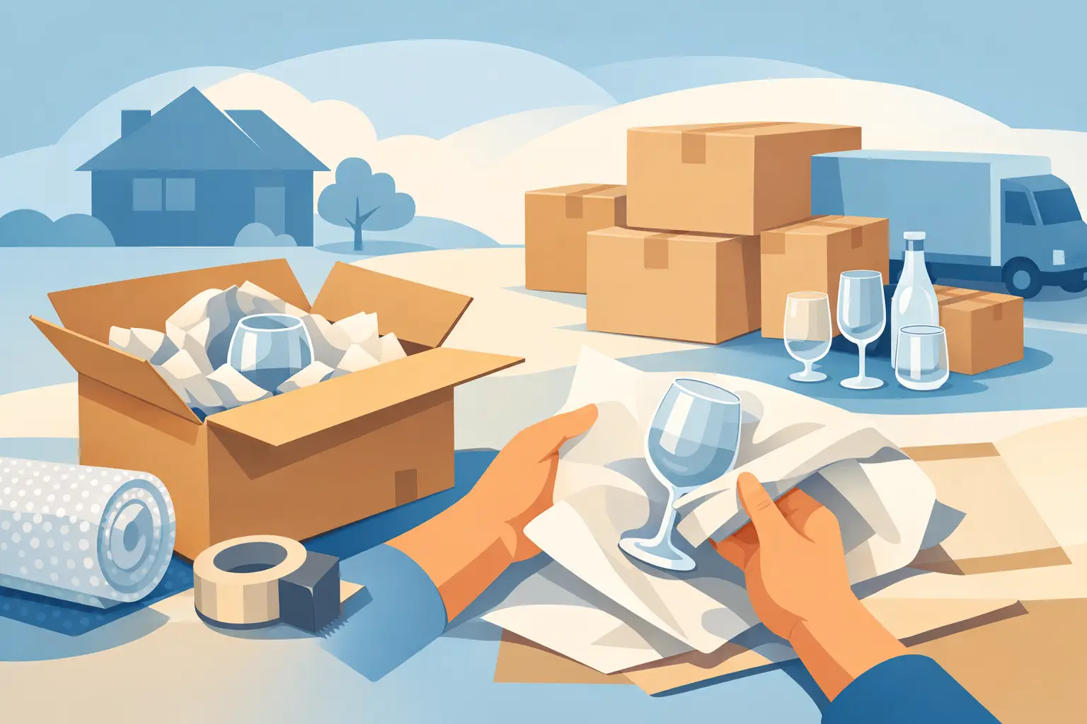 How to Pack Glassware Safely for Moving Day